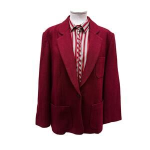 Ms Russ 70s Russet Red Wool Plus Size Blazer Size 18